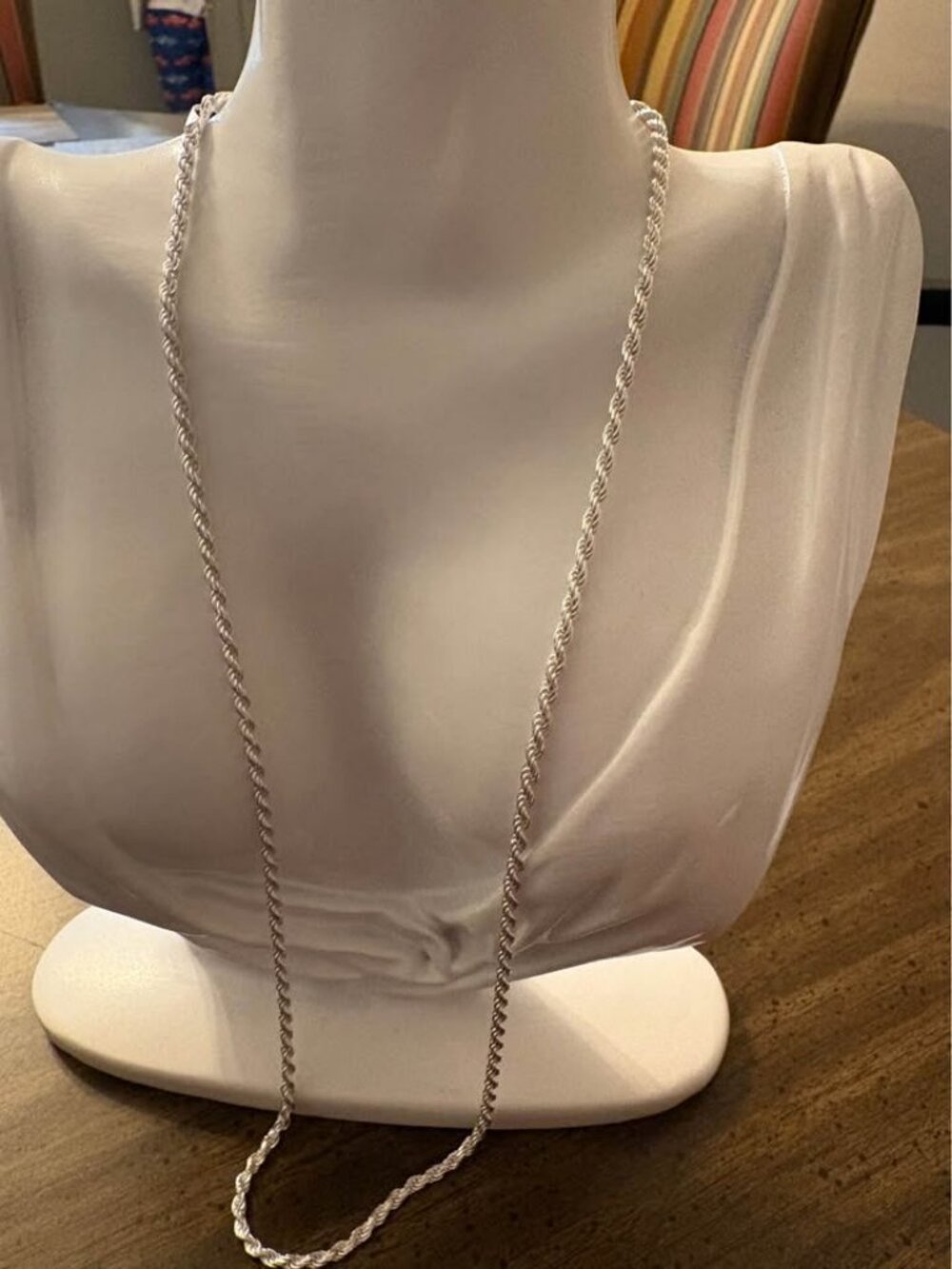 2.8mm Sterling Silver Rope Chain Necklace 24 inch 16.5 grams